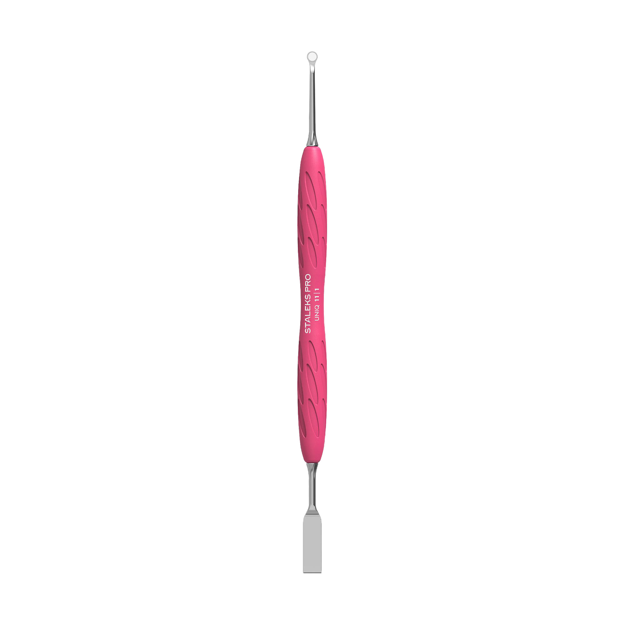 Лопатка манікюрна Staleks PRO Uniq Gummy 11 Type 1, пушер плоский прямий + кільце (PQ-11/1)